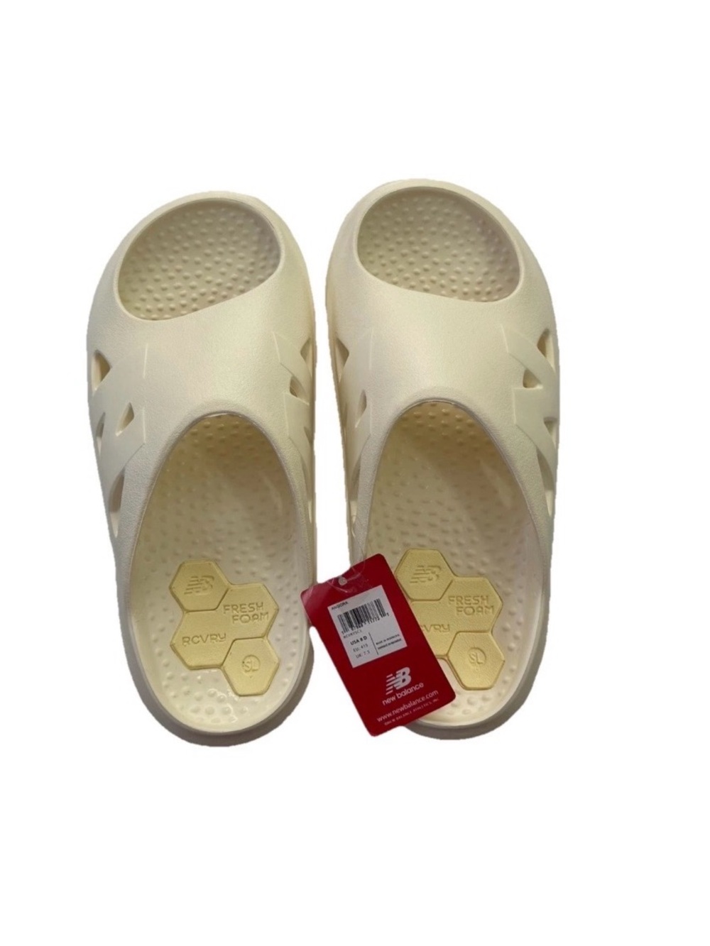 New Balance Men's Fresh Foam Rcvry V1 Slide color: (Angora/Parchment)